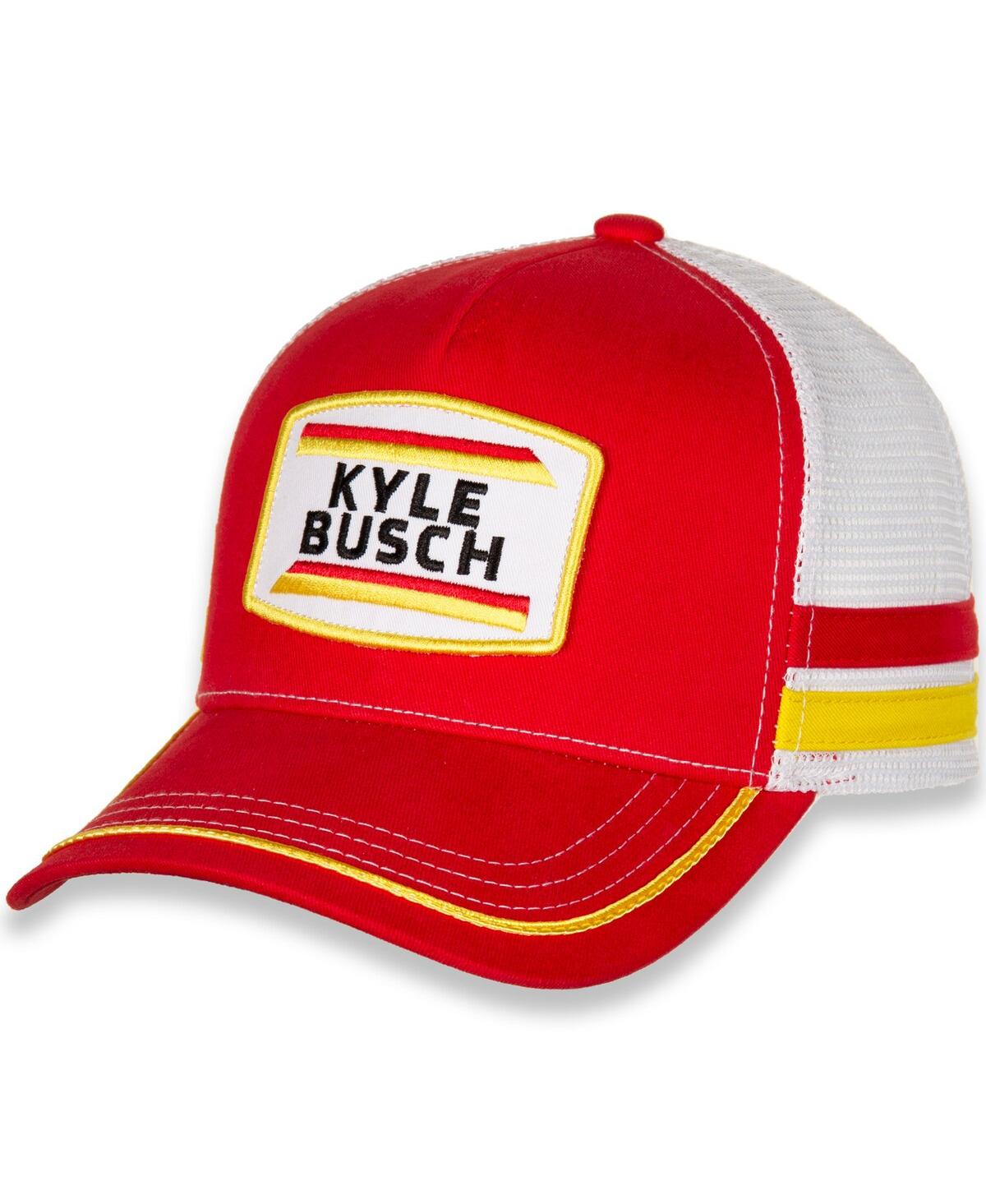 Men's Joe Gibbs Racing Team Collection Red, White Kyle Busch Retro Stripe Snapback Adjustable Hat - Red, White