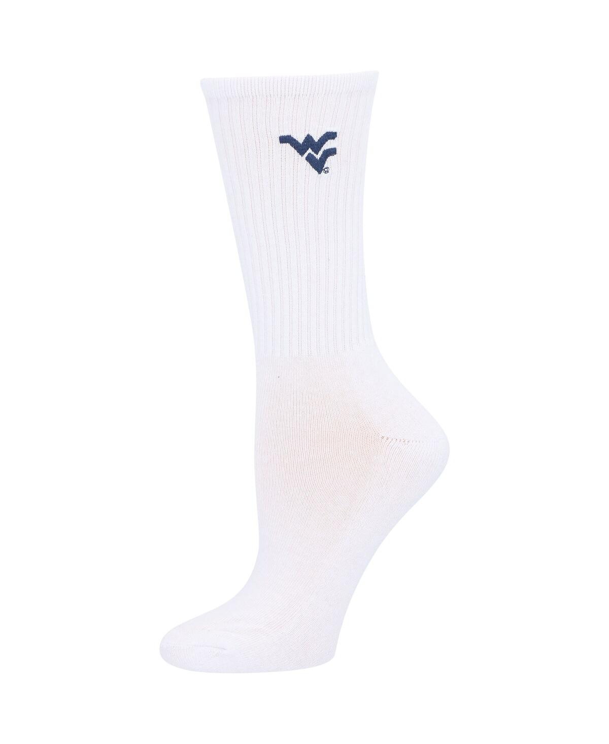 Shop Zoozatz Women's  Navy, White West Virginia Mountaineers 2-pack Quarter-length Socks In Navy,white
