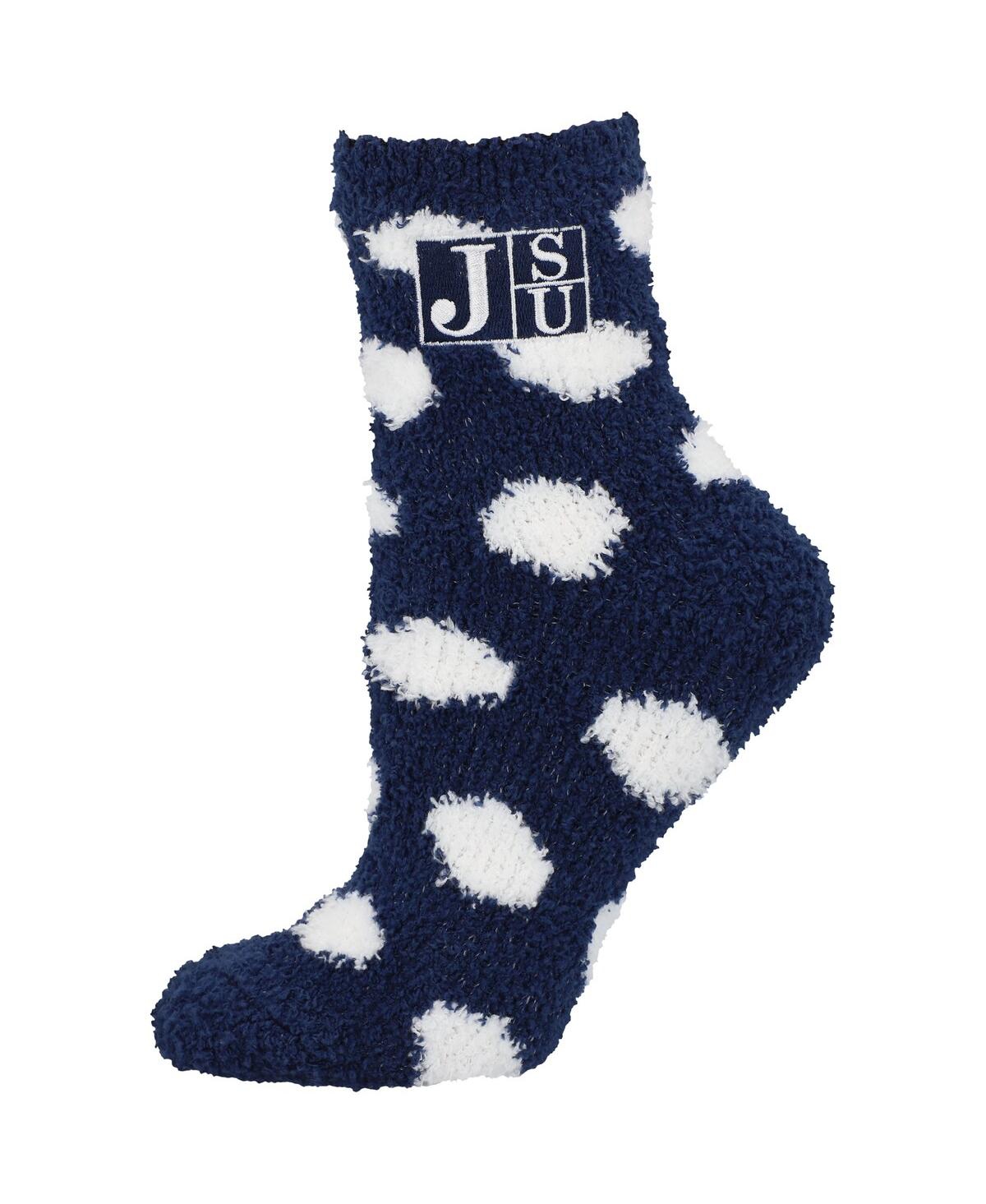 Zoozatz Women's  Jackson State Tigers Fuzzy Dot Ankle Socks In Navy