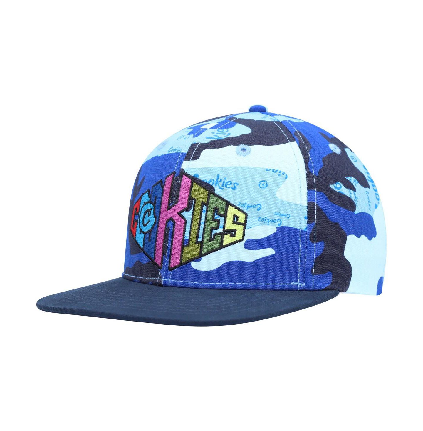 Мужская кепка Cookies Blue, Camo Across the Board Snapback Hat — фото 1