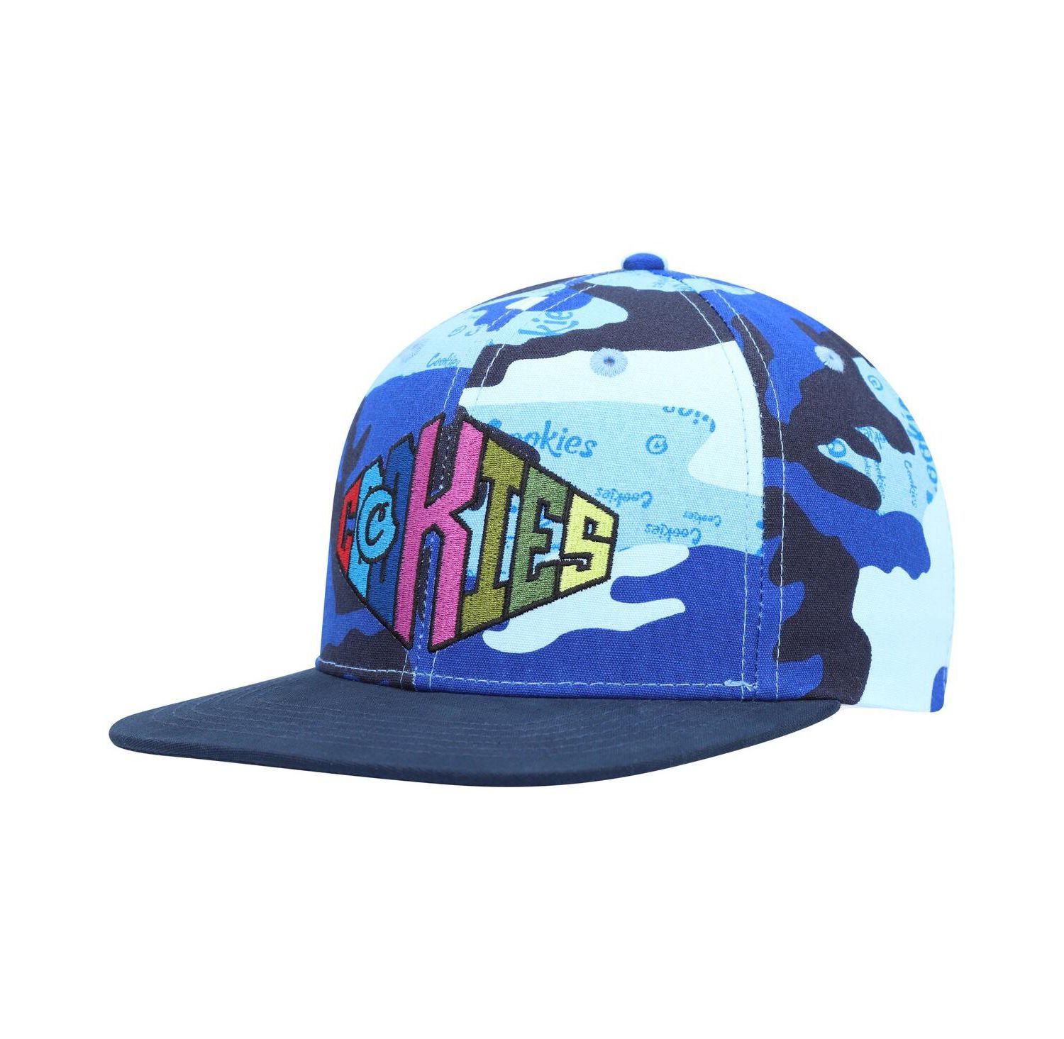 Men's Blue, Camo Across the Board Snapback Hat