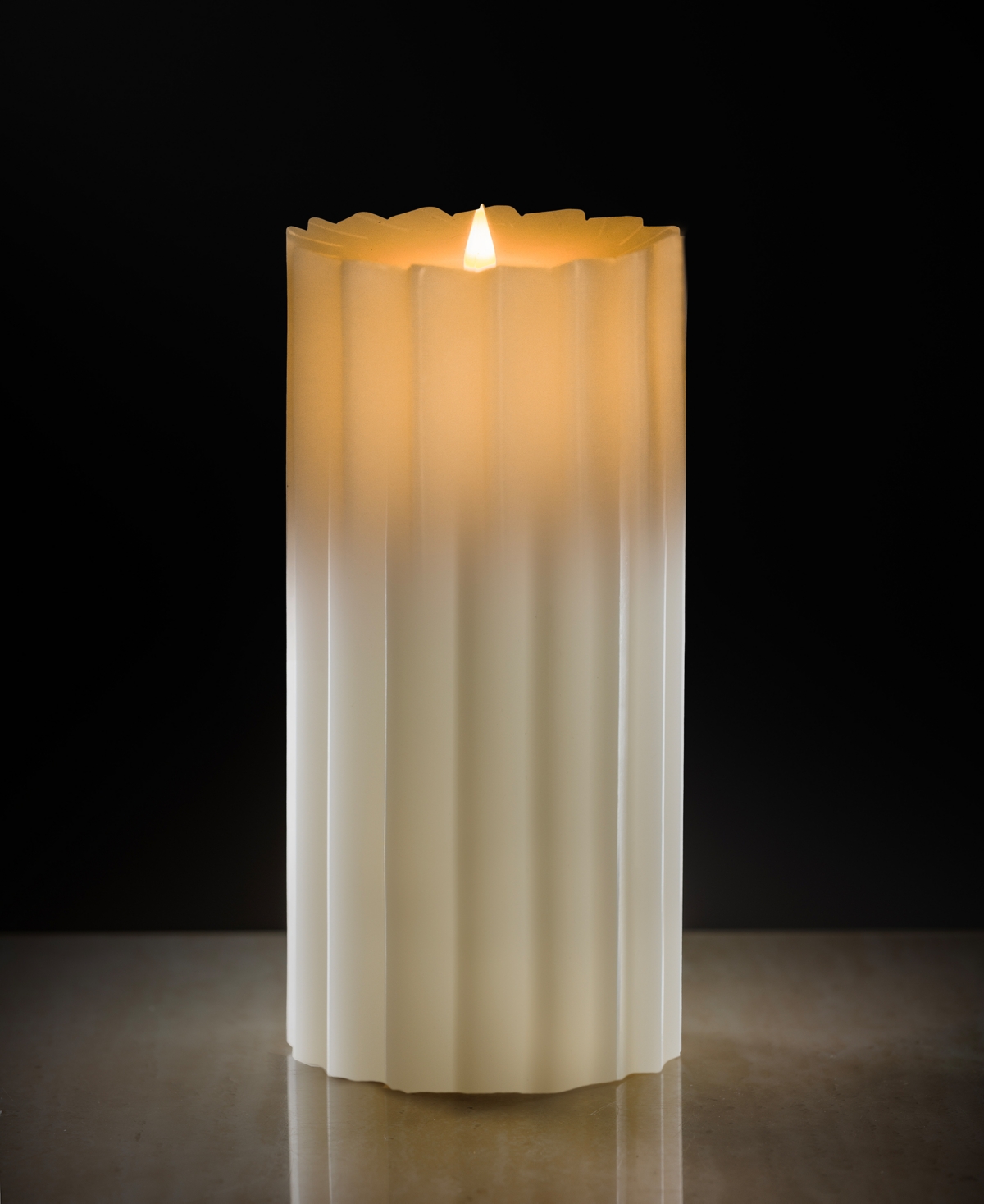 Seasonal Sutton Fluted Motion Flameless Candle 4 x 10