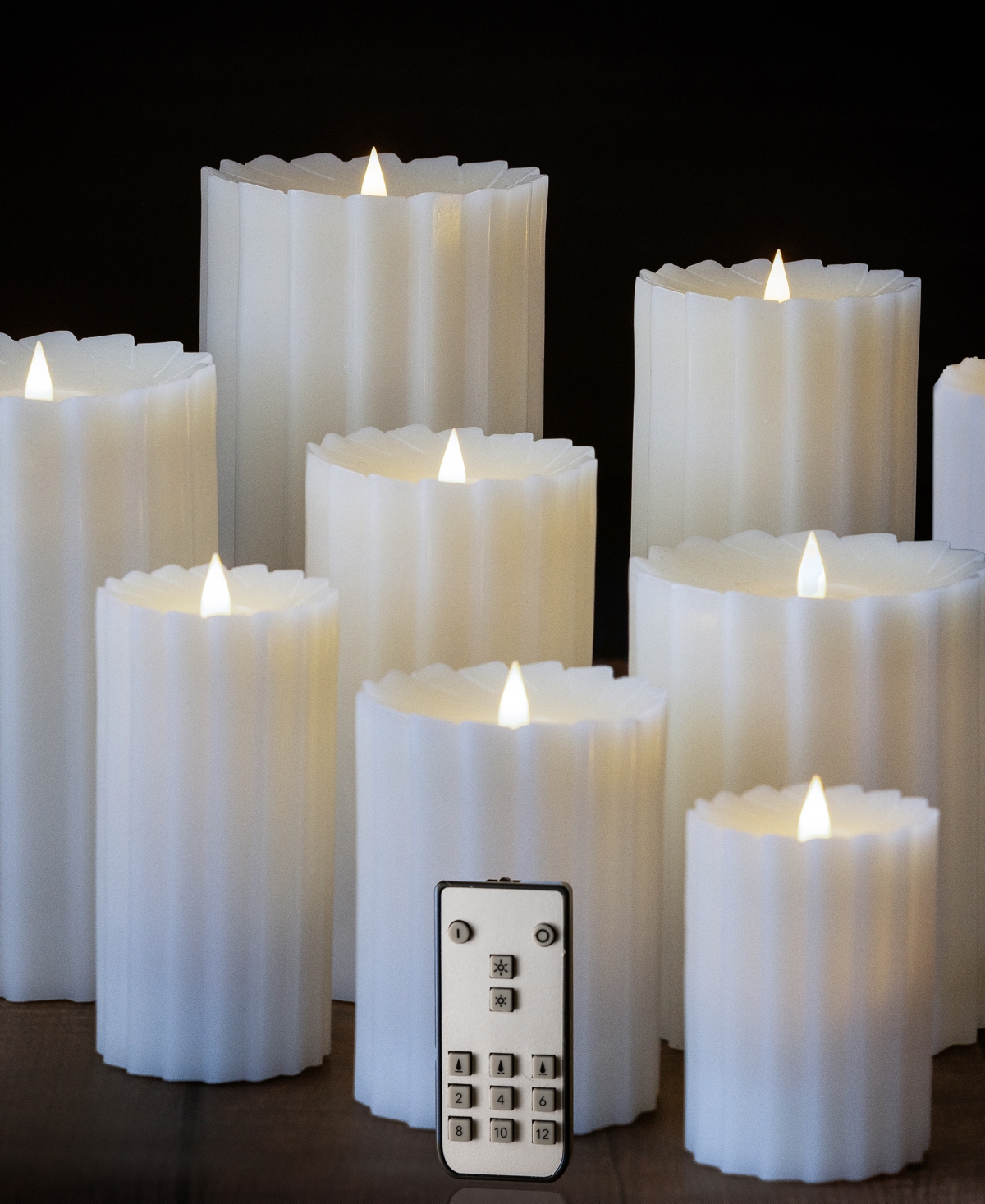 Shop Seasonal Sutton Fluted Motion Flameless Candle 5 X 7 In White