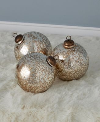 Mercury Glass Ornament 100 Millimeter, Set of 3