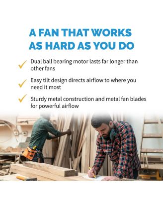 18" High Velocity Wall Mount Fan, Heavy Duty Outdoor Fan, Adjustable Tilt and 3 Speeds up to 4012 CFM, Pull Chain Switch