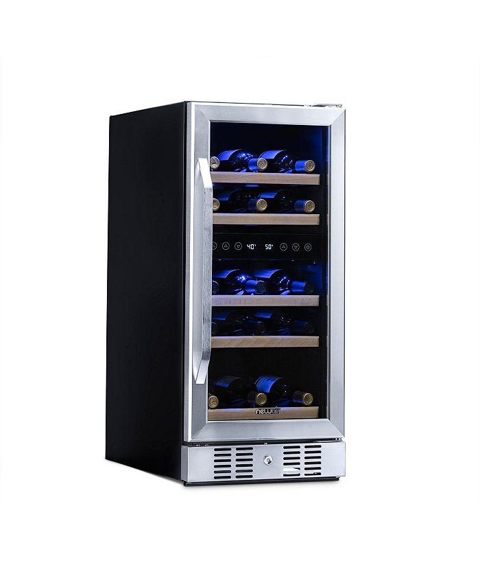 Newair 15" Builtin 29 Bottle Dual Zone Compressor Wine Fridge in