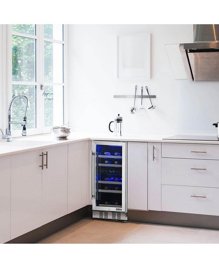 Newair 15" Builtin 29 Bottle Dual Zone Compressor Wine Fridge, Quiet