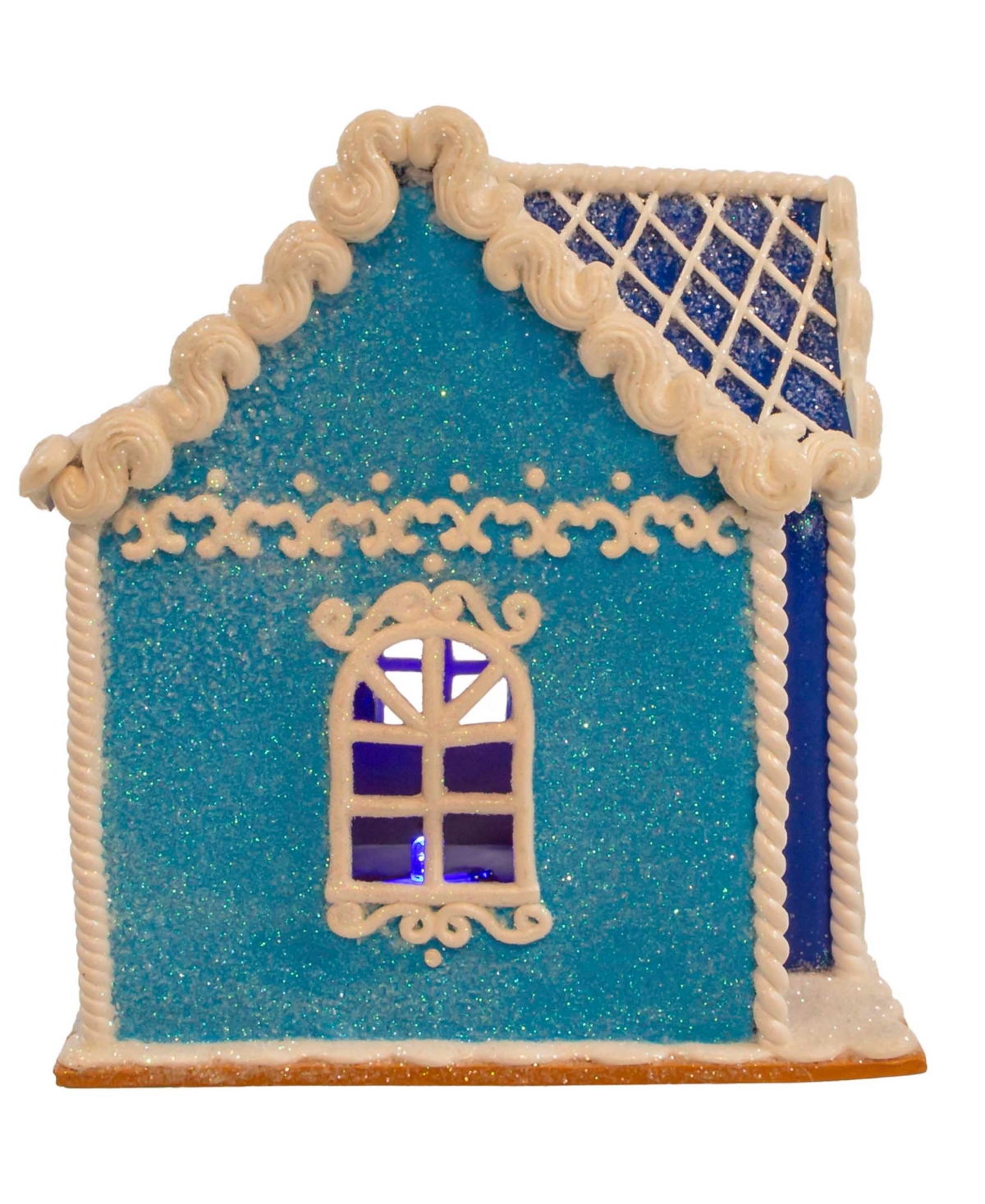 Kurt Adler 7" Battery-operated Hanukkah Led House Table Piece In Clear