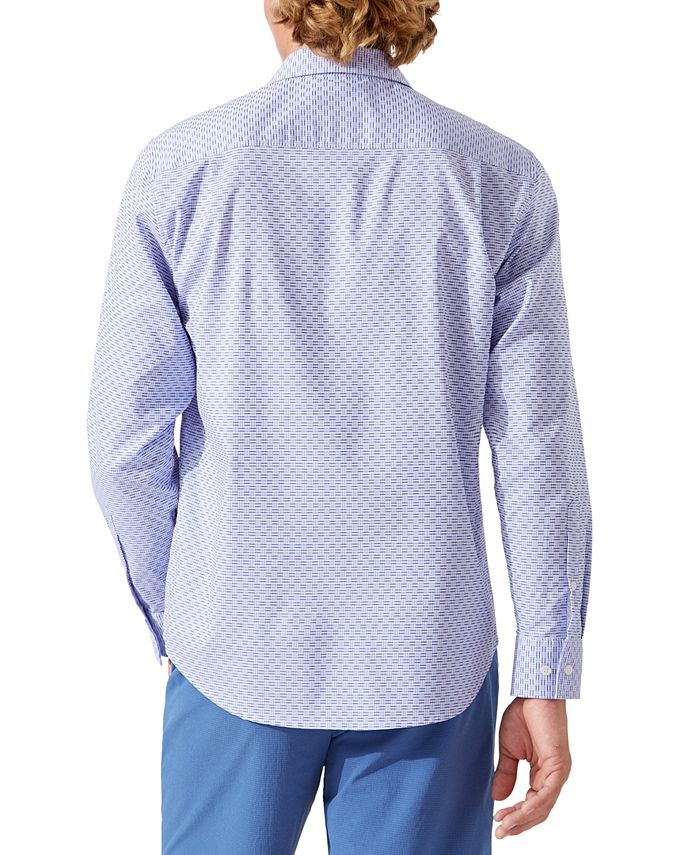 Tommy Bahama Men's Sarasota Stretch Centera Stripe Sport Shirt - Dew Drop
