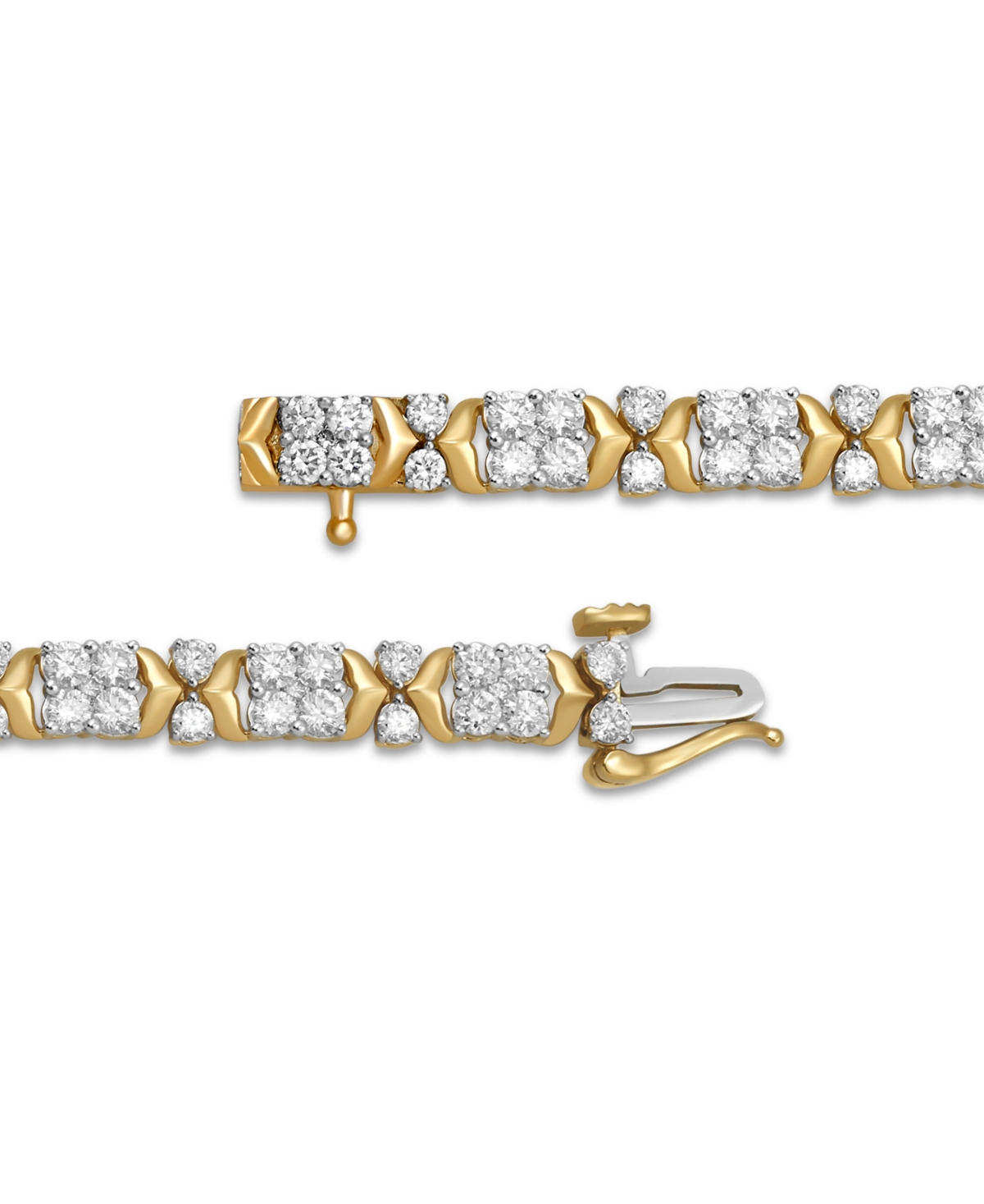Shop Macy's Diamond Statement Bracelet (4 Ct. T.w.) In 10k Gold In K Yellow Gold