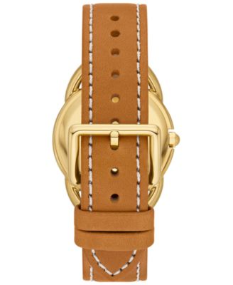 Tory Burch Women's The Miller Brown Leather Strap Watch 32mm