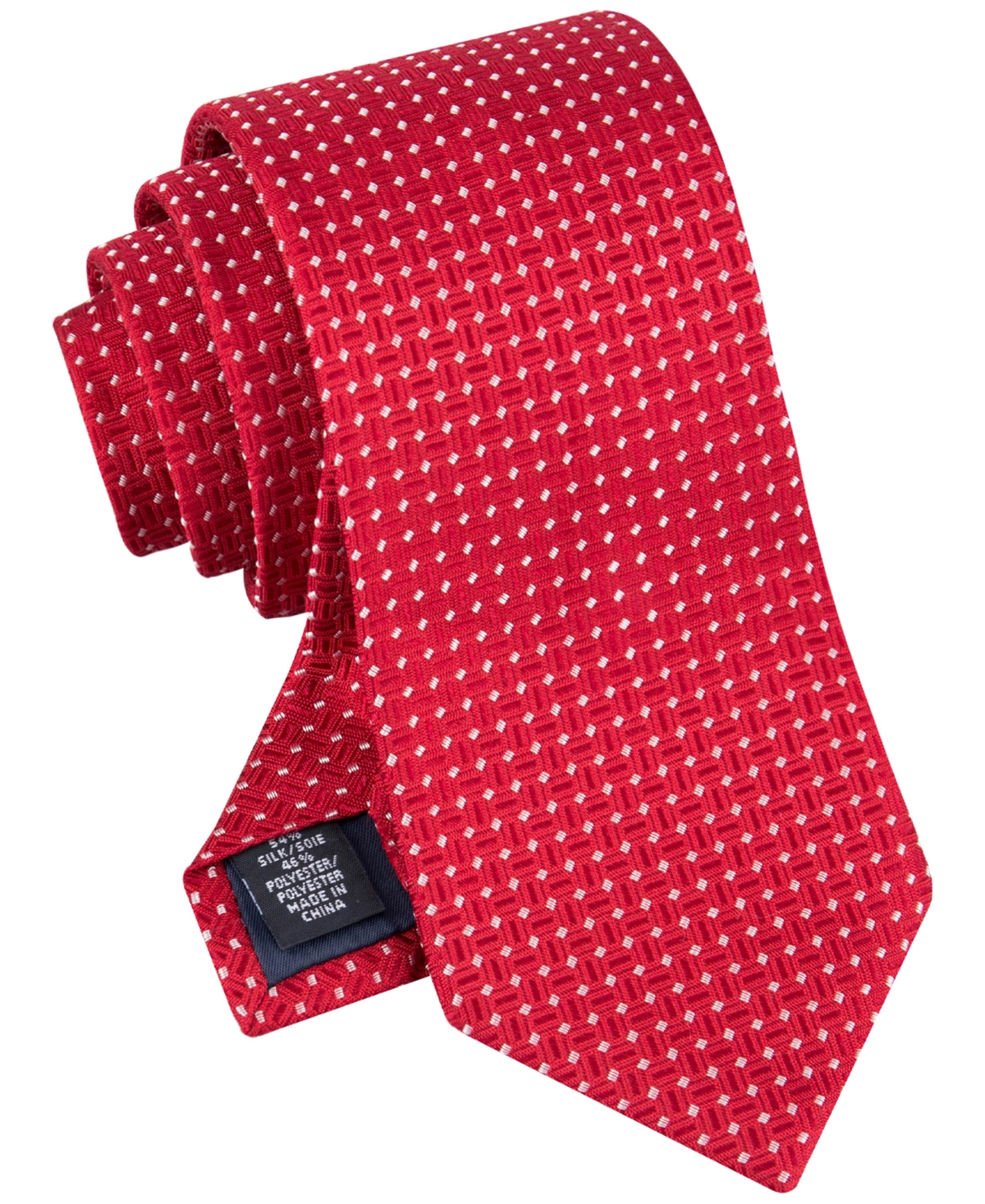 Tommy Hilfiger Men's Natte Grid Tie In Red