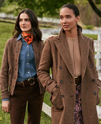 Lauren Ralph Lauren Women's Checked Plaid Wool-Blend Bomber Jacket - Macy's