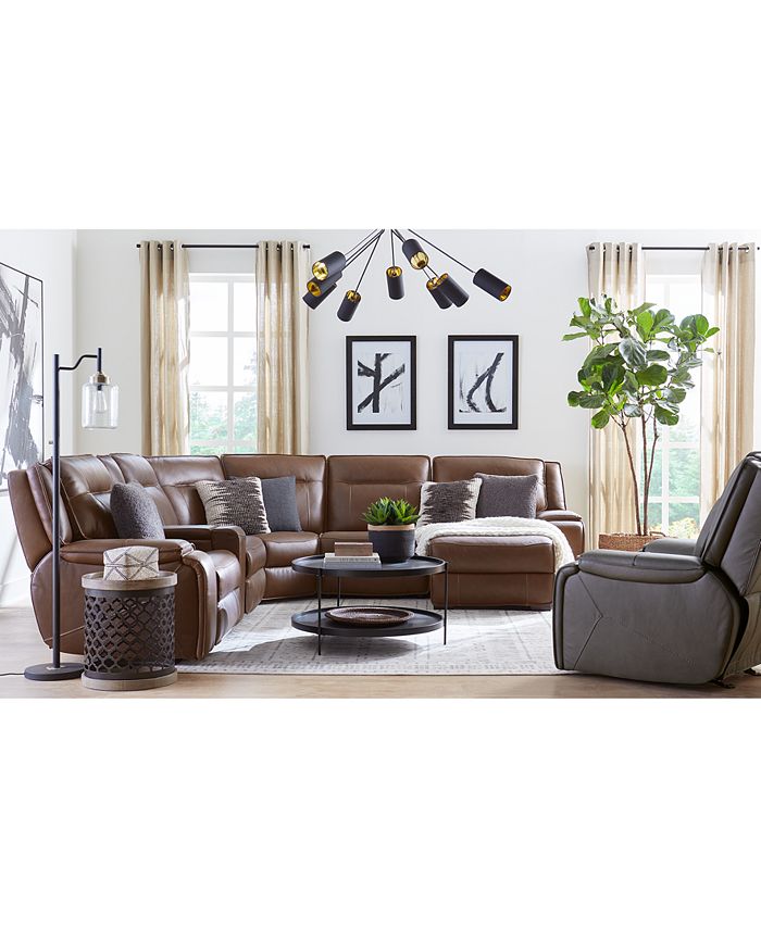 Macy's leather clearance sectional recliner