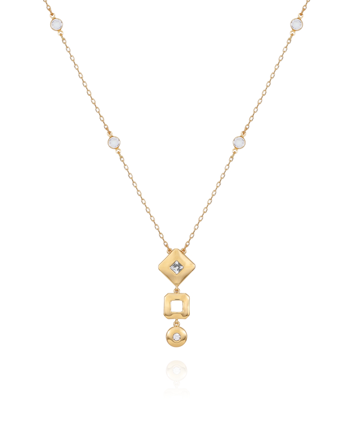 T Tahari Gold-tone Charm Pendant Long Necklace