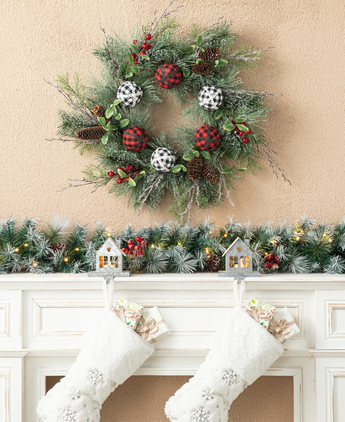 Shop Glitzhome 24" D Frosted Ornament, Berry Pinecone Wreath In Multi