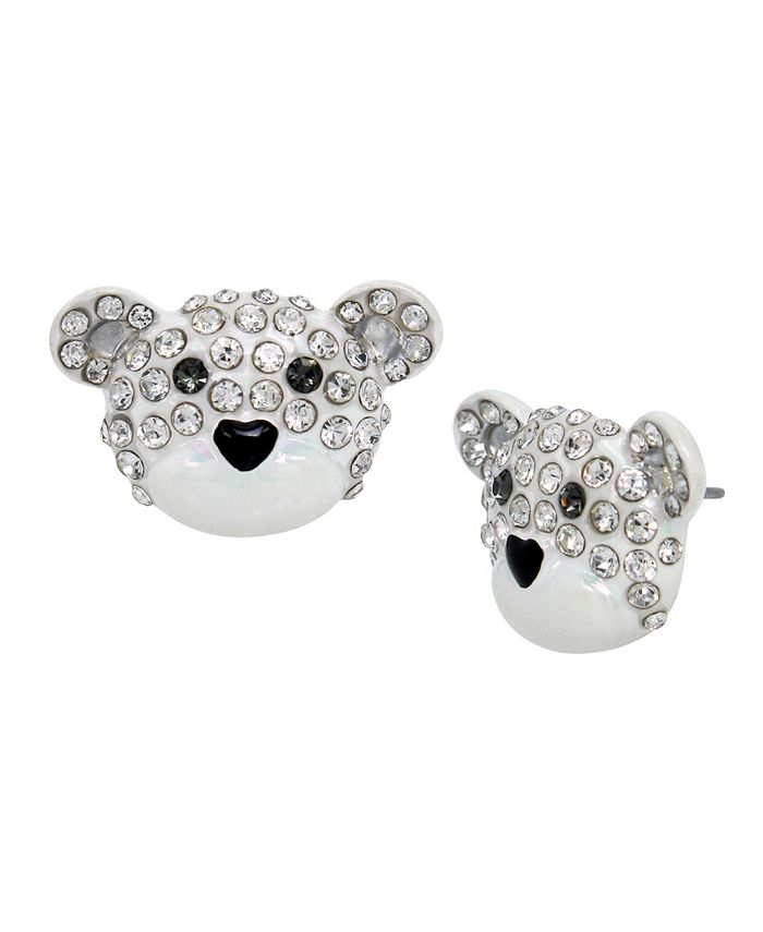 Betsey Johnson Faux Stone Bear Stud Earrings Macy s
