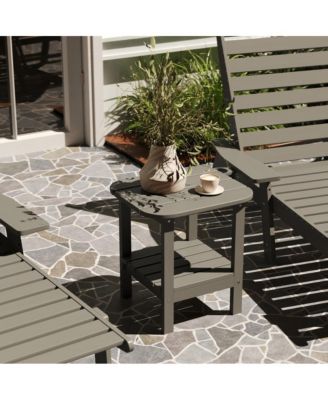 Nassau 2-Tier Adirondack Side Table, All-Weather Hdpe Indoor/Outdoor Accent Table