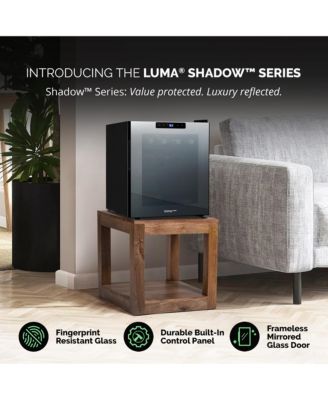 Shadow Series Wine Cooler Refrigerator 16 Bottle, Freestanding Mirrored Wine Fridge with Double-Layer Tempered Glass Door & Compressor Cooling for Reds, Whites, and Sparkling Wine, 39f-65f Digital Temperature Control