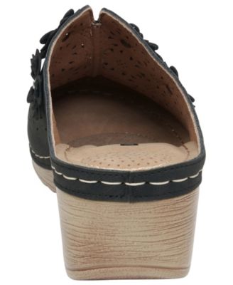 Women's Krista Perforated Flower Wedge Mules