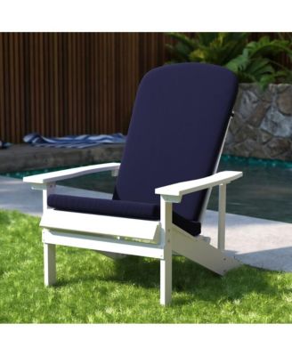 Riviera Set Of 2 Indoor/Outdoor High Back Adirondack Chair Cushions With Elastic Strap And Water Resistant Covers