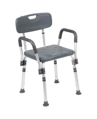 300 Lb. Capacity Quick Release Back & Arm Shower Chair - Gray
