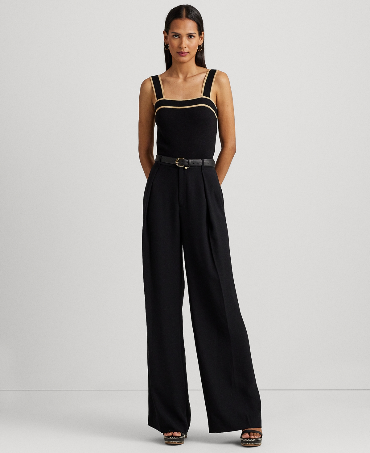 Ralph Lauren Women's Double-faced Georgette Wide-leg Pants, Regular & Petite