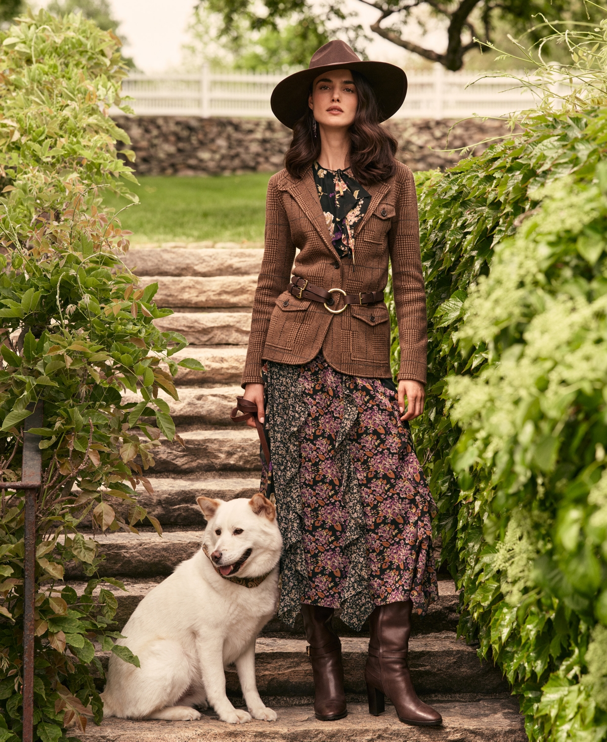 Lauren Tri-Strap O-Ring Braided Leather Belt Lauren Ralph Lauren TRI-STRAP O-RING LEATHER BELT - Waist  main image 4