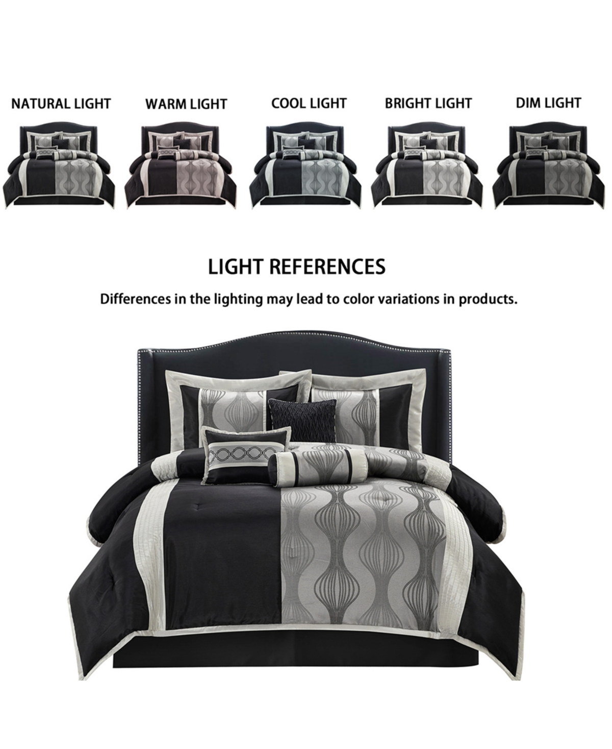 Stratford Park Kath 7-piece Comforter Set, California King In Silver