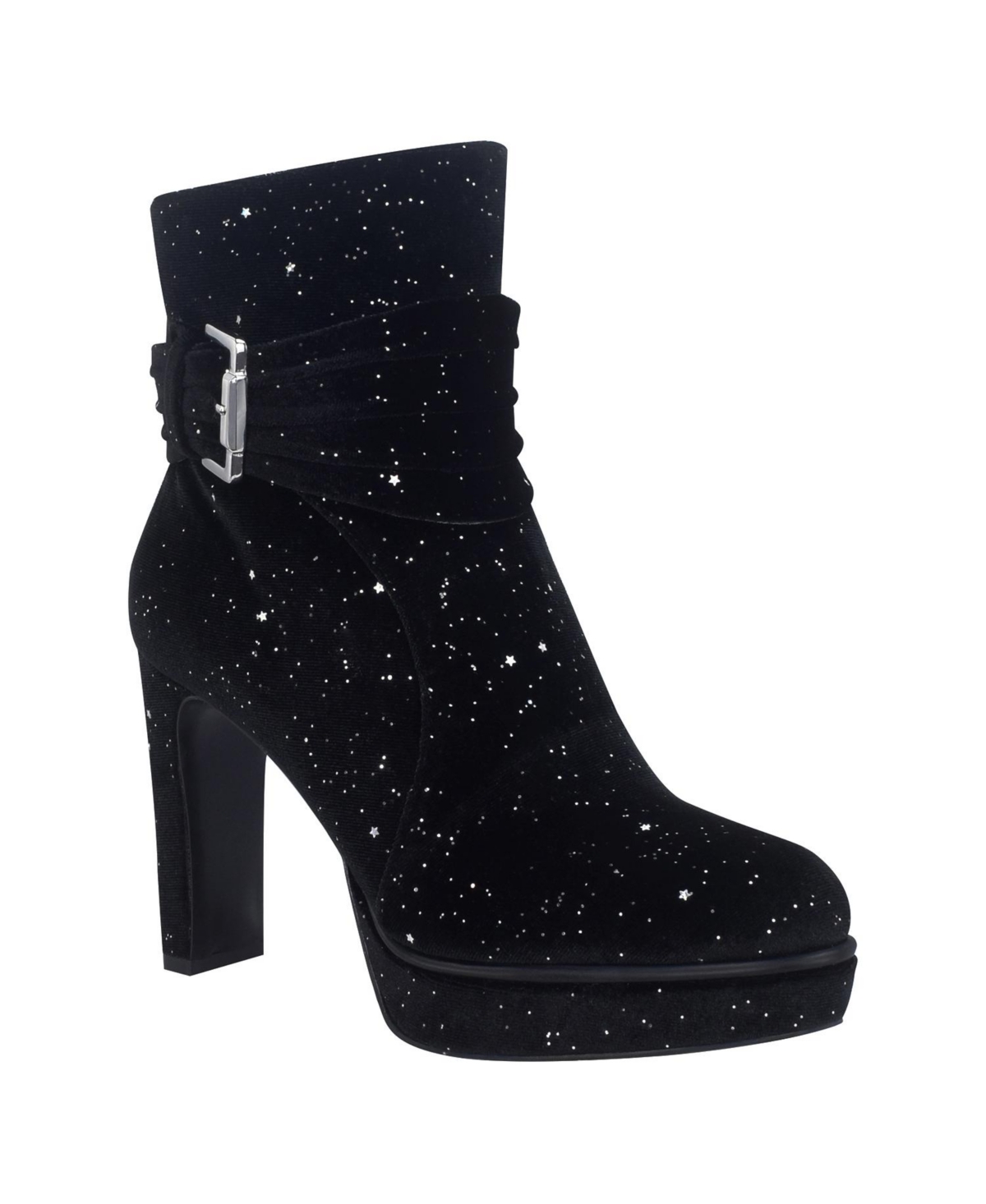 Impo Women's Omira Bling Platform Ankle Boots With Memory Foam In Black Bling