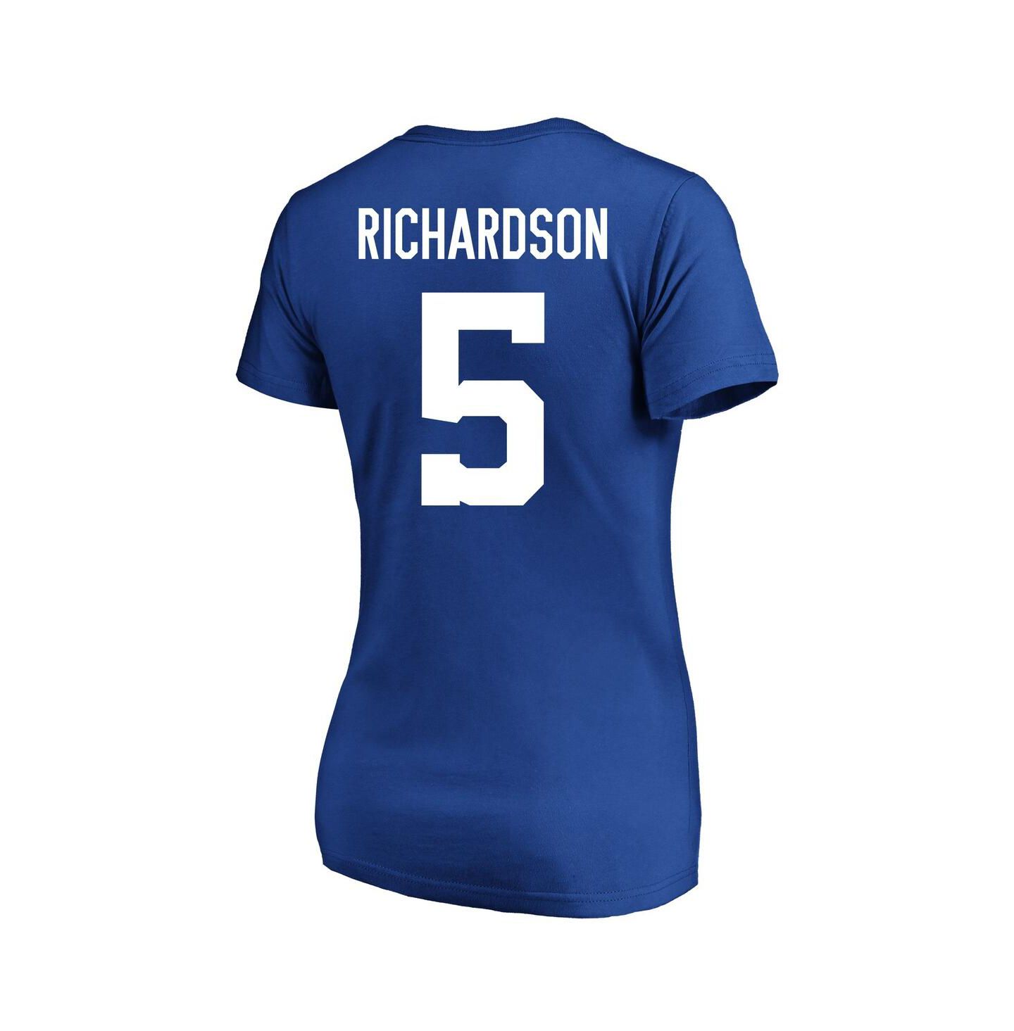 Женская футболка Fanatics Anthony Richardson Royal Indianapolis Colts Plus Size Player Name and Number V-Neck — фото 2