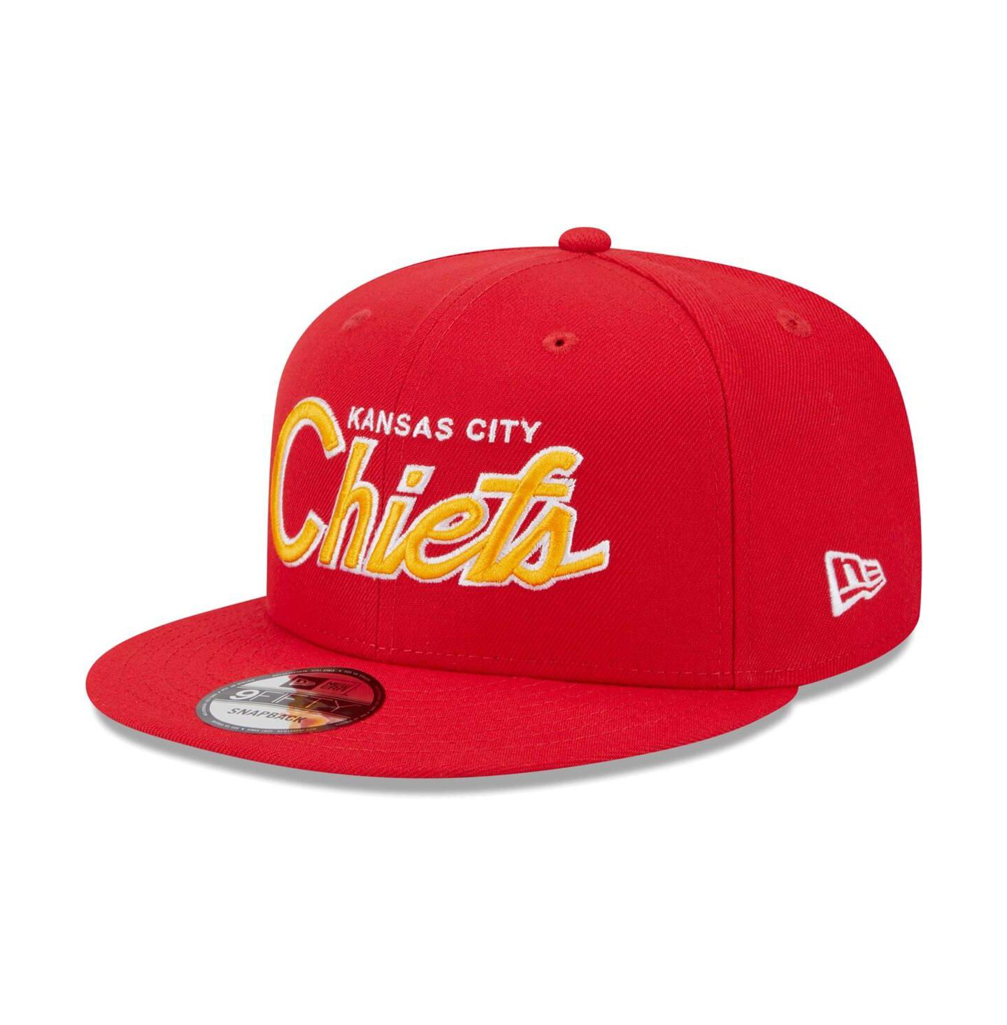 Мужская кепка New Era Red Kansas City Chiefs Main Script 9FIFTY Snapback Hat — фото 2