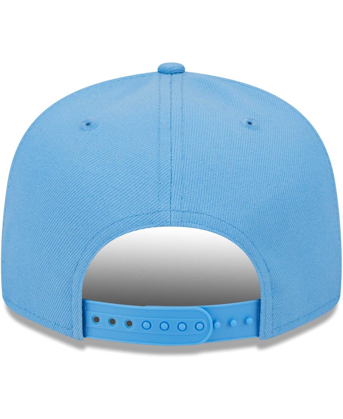 NEW ERA MEN'S NEW ERA LIGHT BLUE HOUSTON OILERS GRIDIRON CLASSICS MAIN SCRIPT 9FIFTY SNAPBACK HAT 