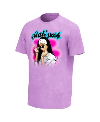 Men's Purple Aaliyah Spray Washed Graphic T-shirt