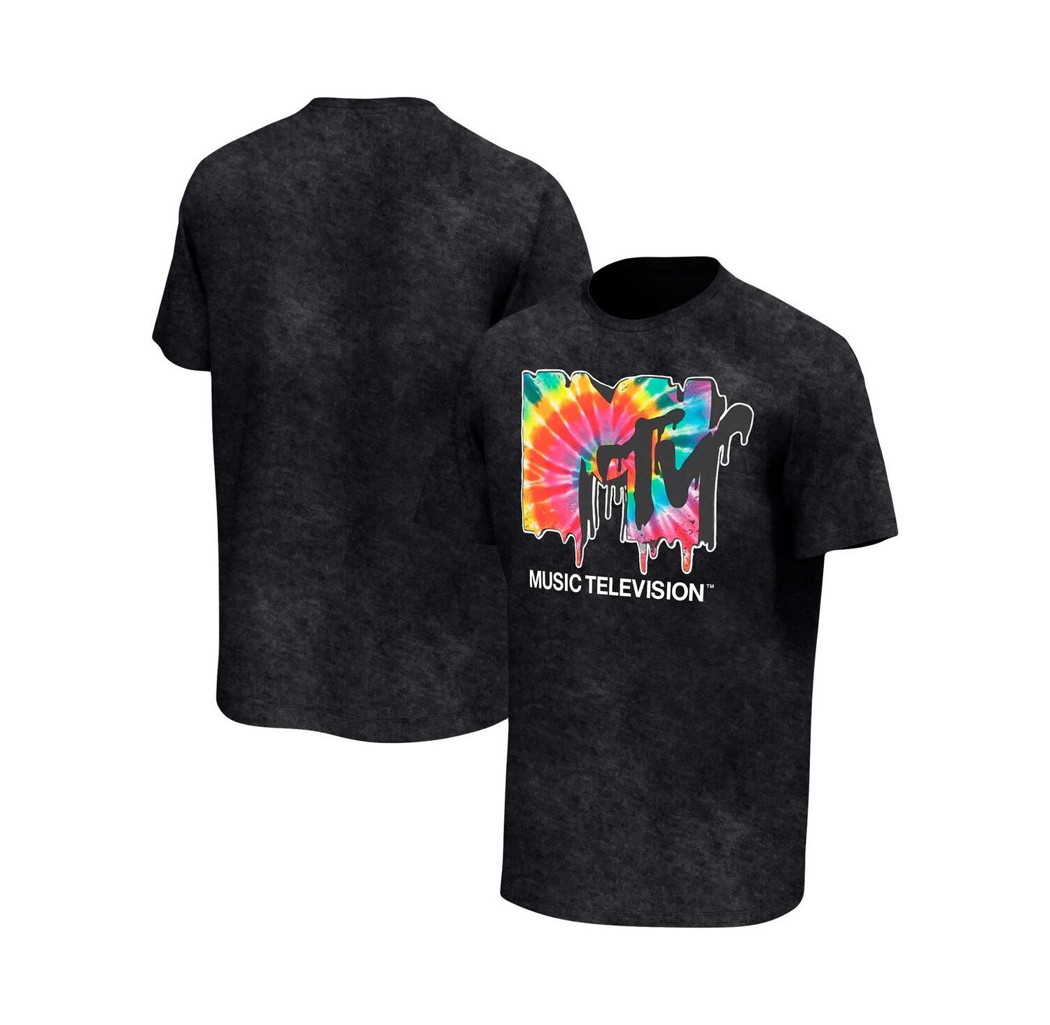 Men's Black MTV Washed Color Logo T-shirt