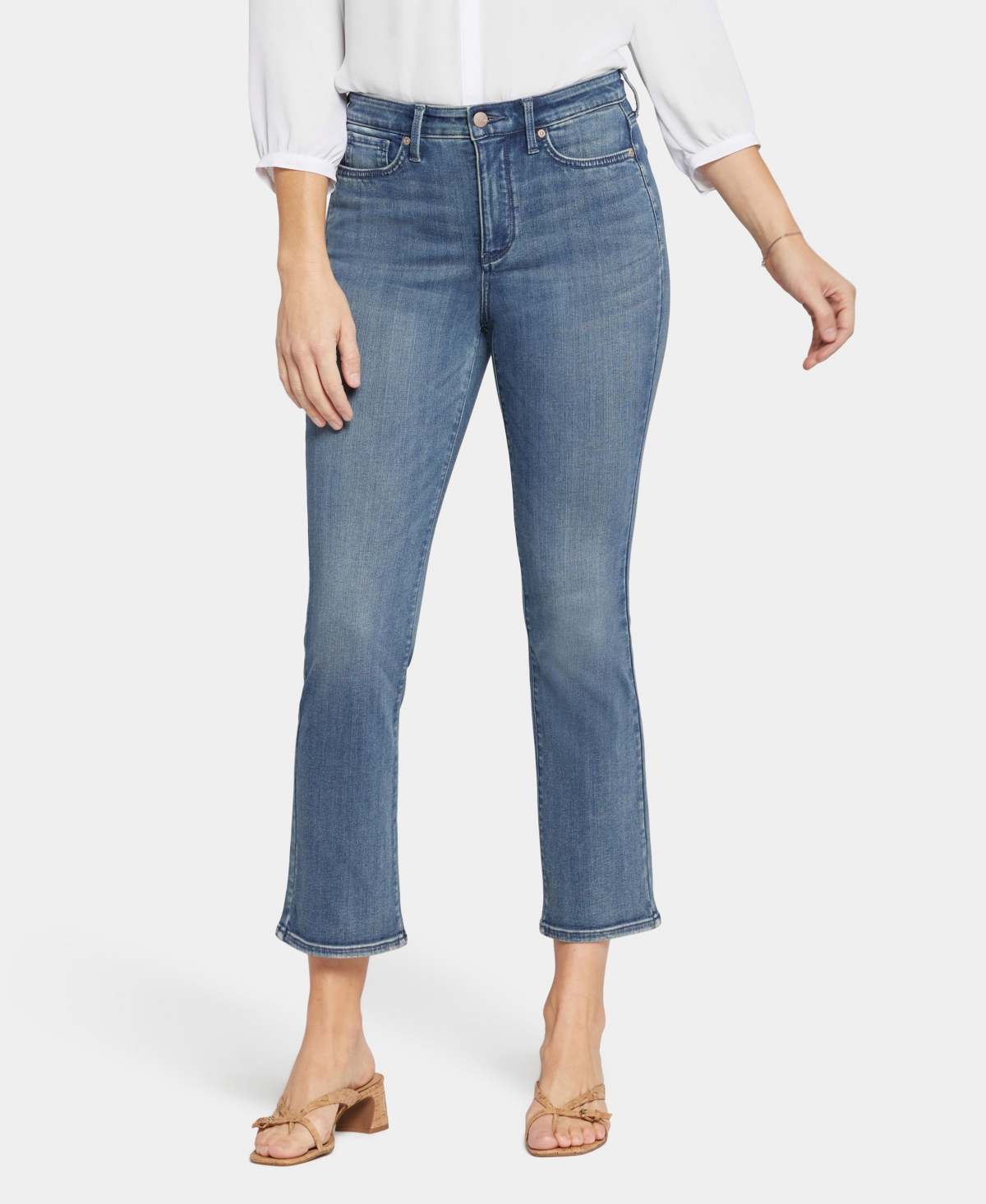 Shop Nydj Women's High Rise Slim Cropped Flared Stretch Denim Jeans In Prelude