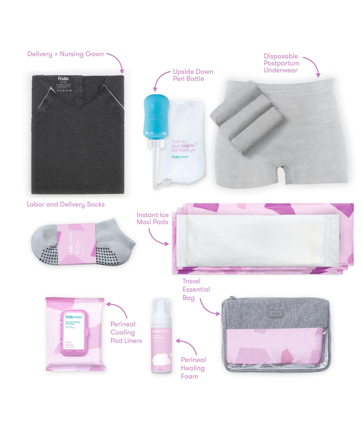 Shop Frida Baby Mom Labor And Delivery And Postpartum Recovery Kit In Pink