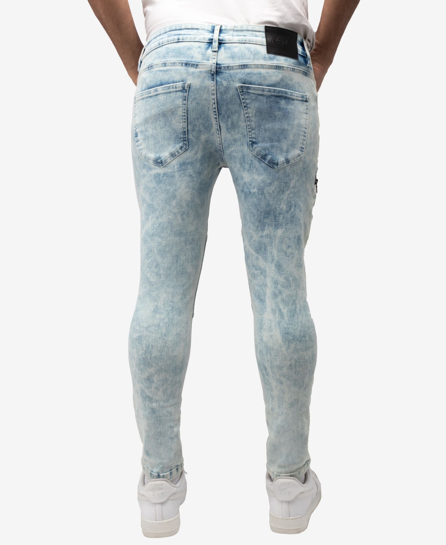 Мужские джинсы X-Ray RAW X Skinny Flex Moto, цвет: Светлая варка — фото 2