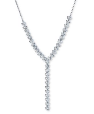 Diamond Adjustable 18" Lariat Necklace (1/4 ct. t.w.) in Sterling Silver