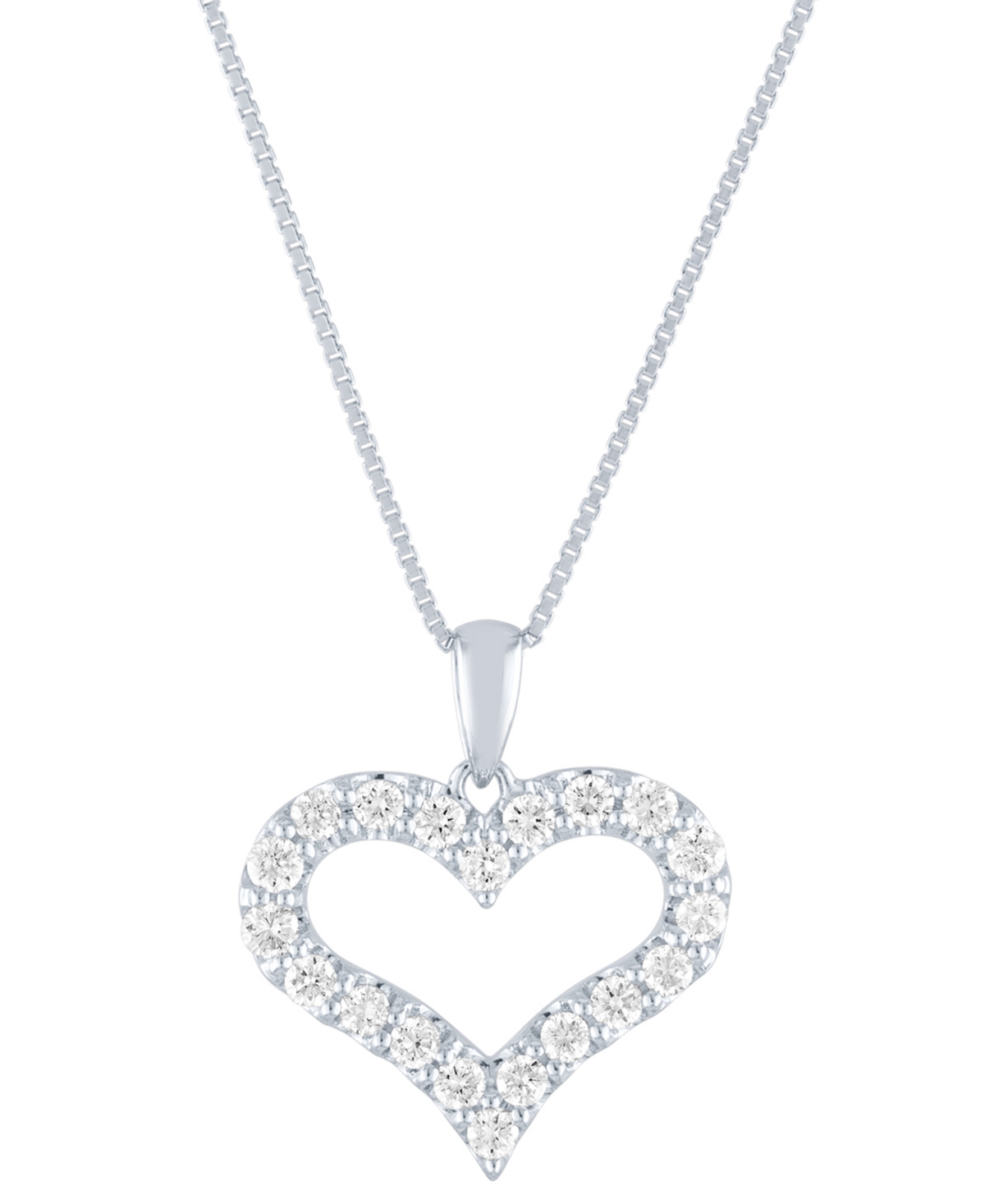 Forever Grown Diamonds Lab Grown Diamond Heart Pendant Necklace (1/2 Ct. T.w.) In Sterling Silver, 16" + 2" Extender