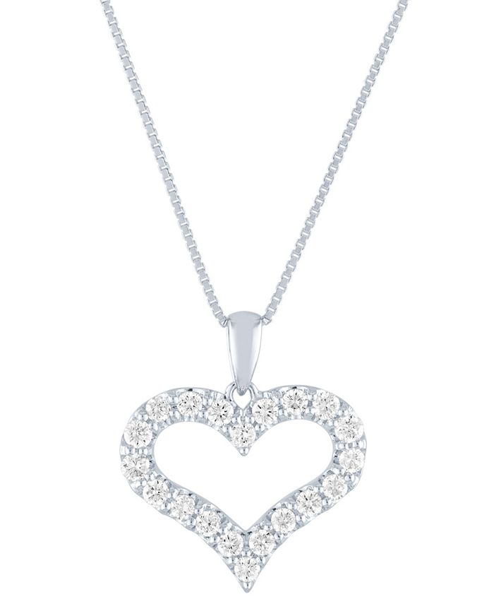 Forever Grown Diamonds Lab Grown Diamond Heart Pendant Necklace (1/2 ct ...