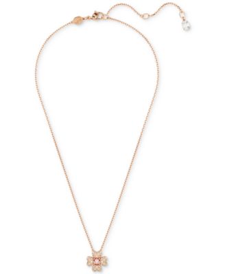 Rose Gold-Tone Idyllia Crystal Clover Pendant Necklace, 15" + 2-3/4" extender