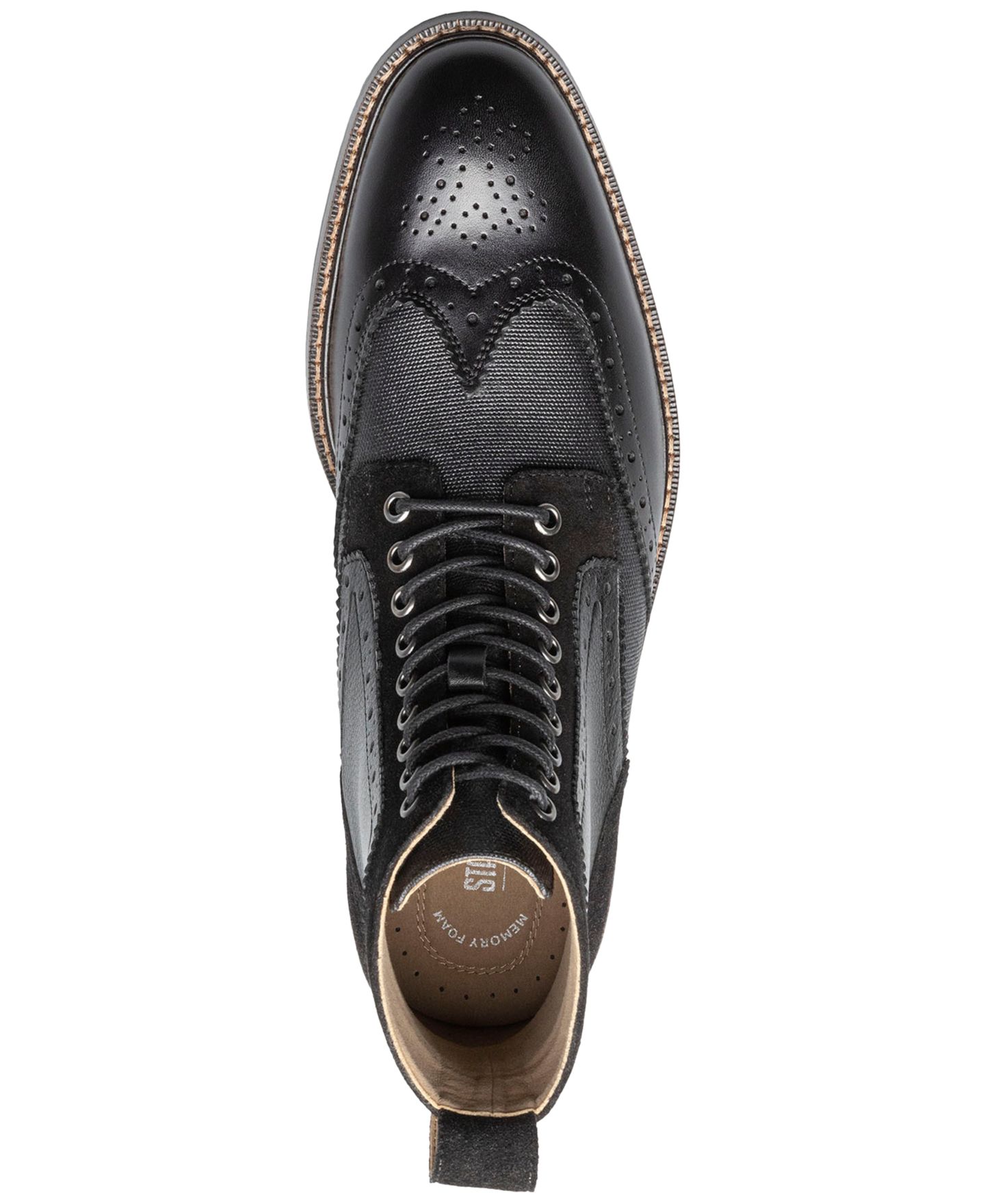 Мужские ботинки Stacy Adams Finnegan Wingtip Lace-Up, цвет: Чёрный разноцветный — фото 4