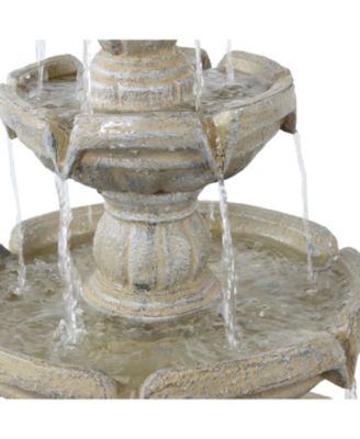 48"H Electric Fiberglass 3-Tier Outdoor Water Fountain