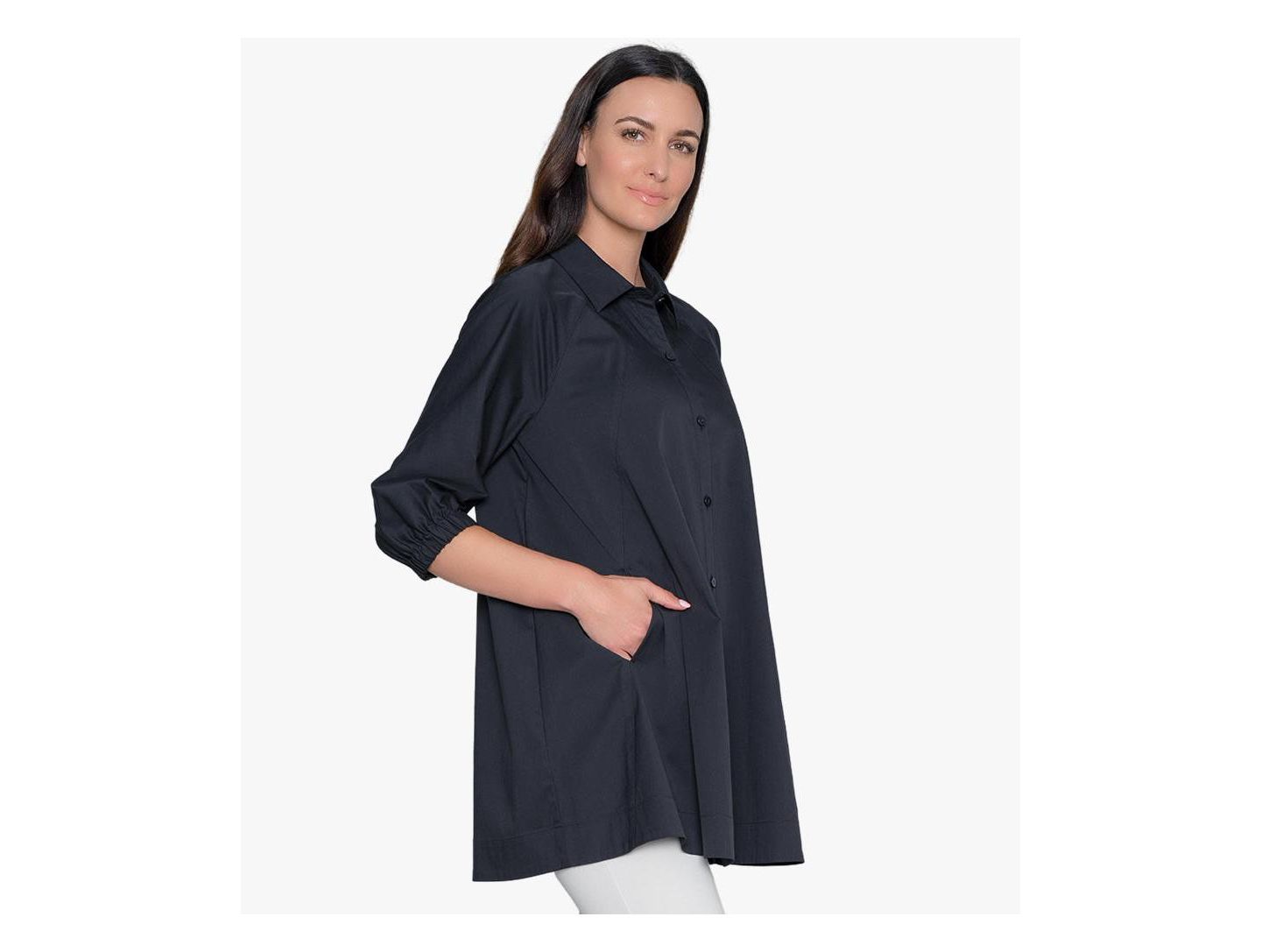 Женский топ Stella Carakasi Compliment Tunic Top in Cotton Poplin, цвет: Чёрный — фото 4
