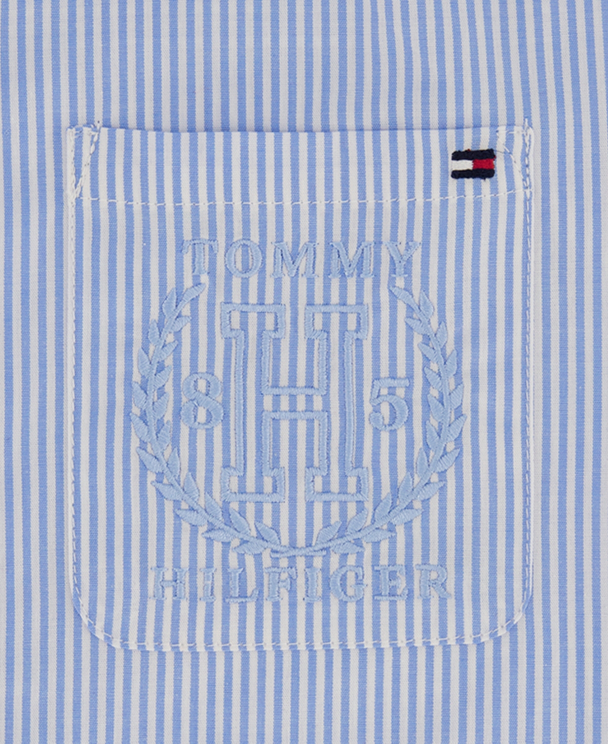 Tommy Hilfiger Big Girls Long Sleeve Ithaca Stripe Poplin Shirt