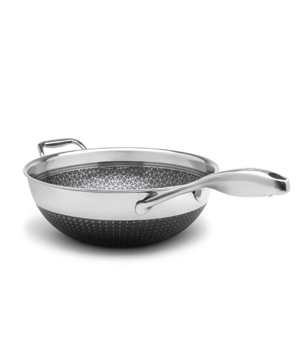 Livwell Diamondclad Stainless Steel Aluminum Core 12" Hybrid Wok In Silver,black