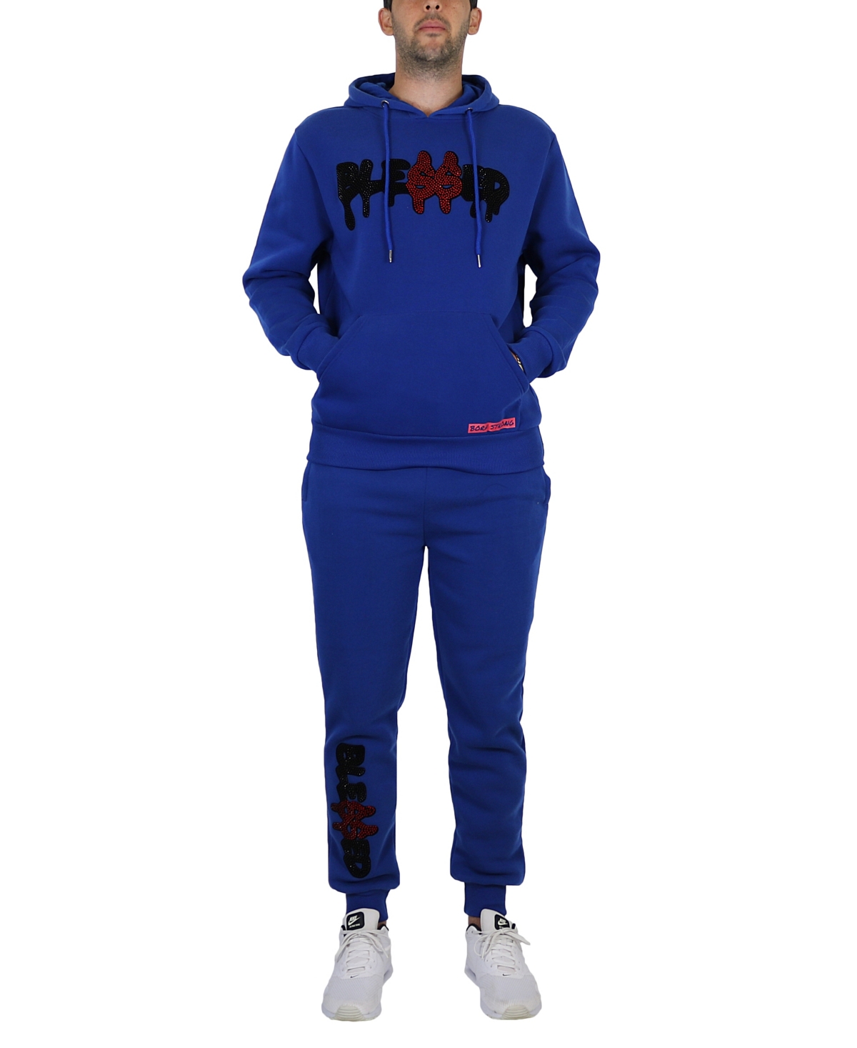 Galaxy By Harvic Men's Fleece-lined Pullover Hoodie And Jogger Sweatpants, 2 Piece Set In Royal