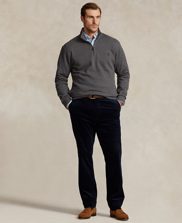 Polo Ralph Lauren Men's Big & Tall DoubleKnit Mesh QuarterZip Pullover Macy's