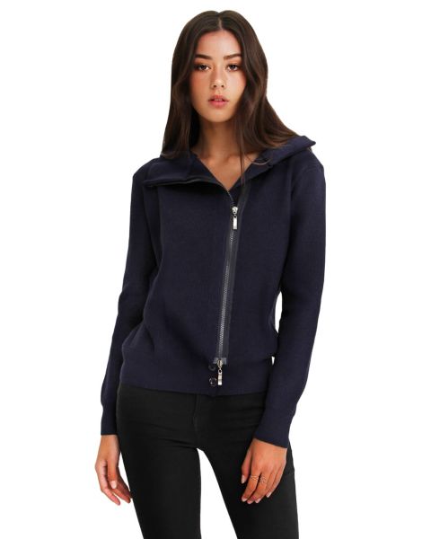 Женский свитер Belle & Bloom Women's Brother's Zip Front Jumper, цвет: Тёмно-синий